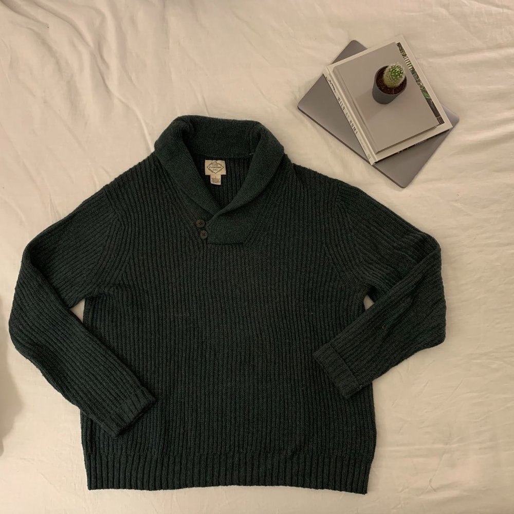 L Men's Hunter Green Knit Sweater